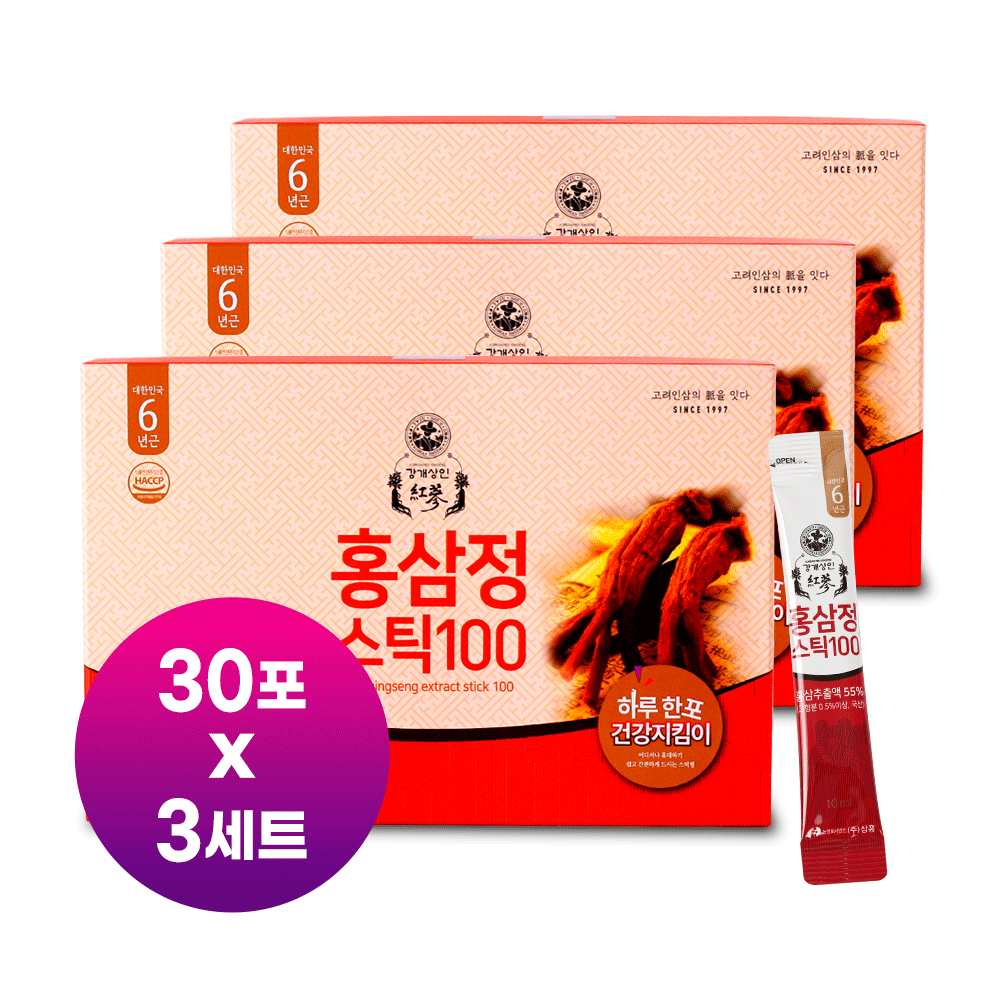홍삼정스틱100 (10ml x 30포)x3세트